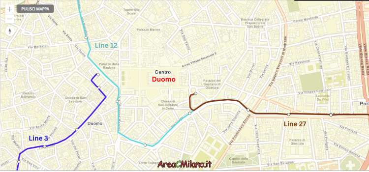 Duomo tram lines